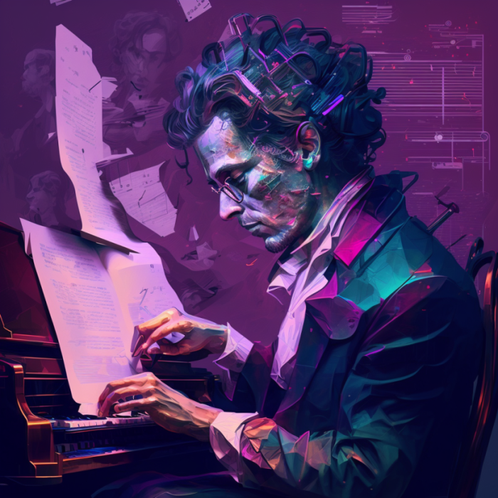 Premium Photo | Ai music composer or generator with robot with vinyl record